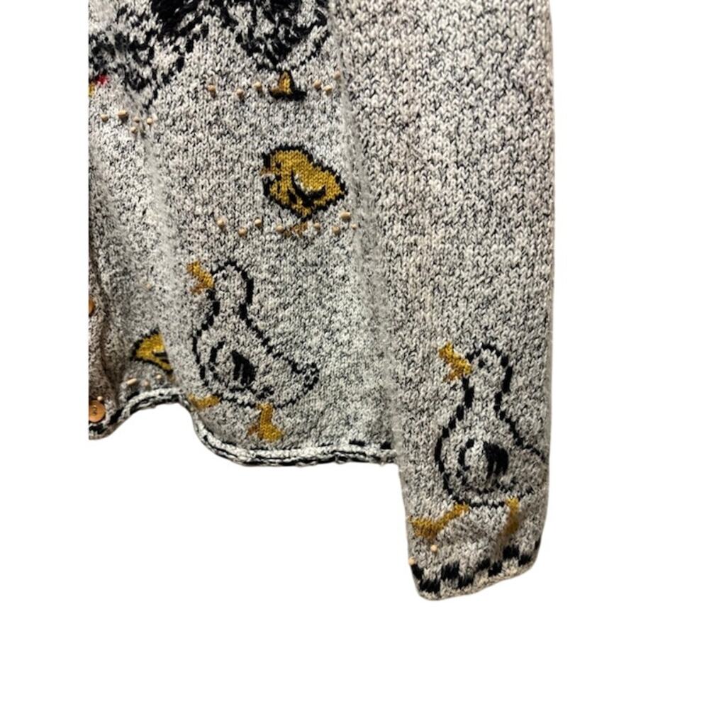 Vintage Northern Isles Chicken Cardigan Sweater Womens Medium Rooster Hen - Picture 4 of 9